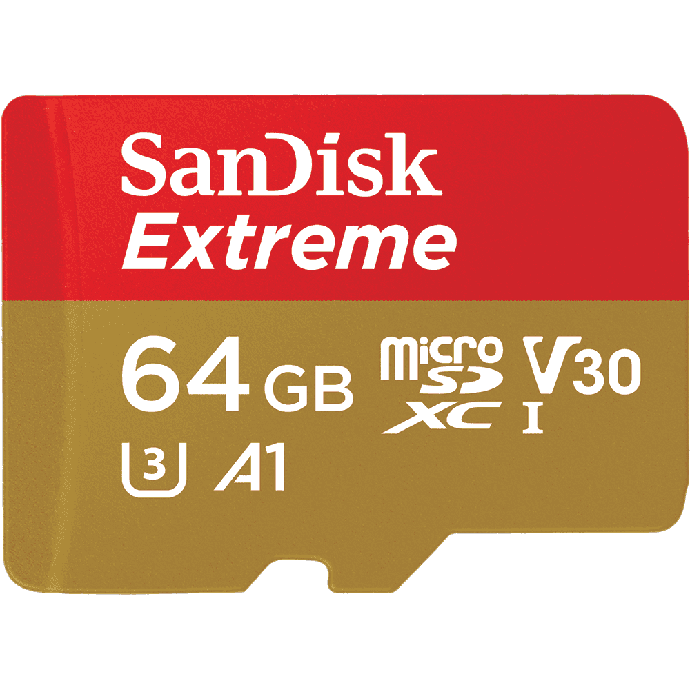 Micro SD Extreme 64GB XC + adattatore SD (100MB/s lettura, 60MB/s scrittura)