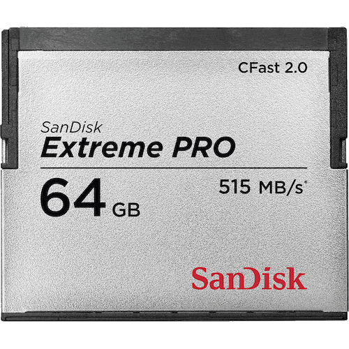 CFast 2.0 Extreme Pro 64GB (515MB/s lettura; 240MB/s scrittura)