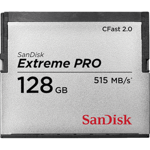 CFast 2.0 Extreme Pro 128GB (515MB/s lettura; 440MB/s scrittura)