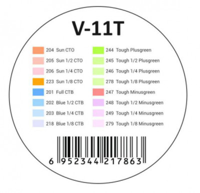 V-11T Kit Gelatine Colorate 11T per Flash TTL V1