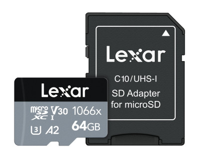 MicroSD XC 1066x UHS-I C10 V30 64gb ( 160MB/s Lett - 70MB/s Scritt)