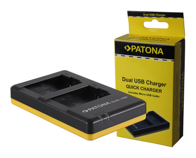 Dual Quick-charger LEICA BP-DC9 / Panasonic DMW-BMB9 (incl. cavo micro-USB)