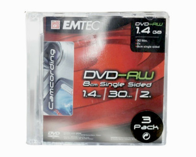 DVD-RW MINI 1,4GB 2X 8cm 30 minuti 3PZ