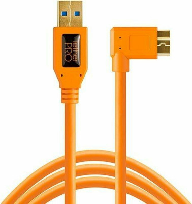 Cavo USB 3.0 maschio A/Micro B angolazione destra 4.6m arancio alta visibilità