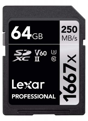 64 GB Lexar Professional 1667x SDXC UHS-II